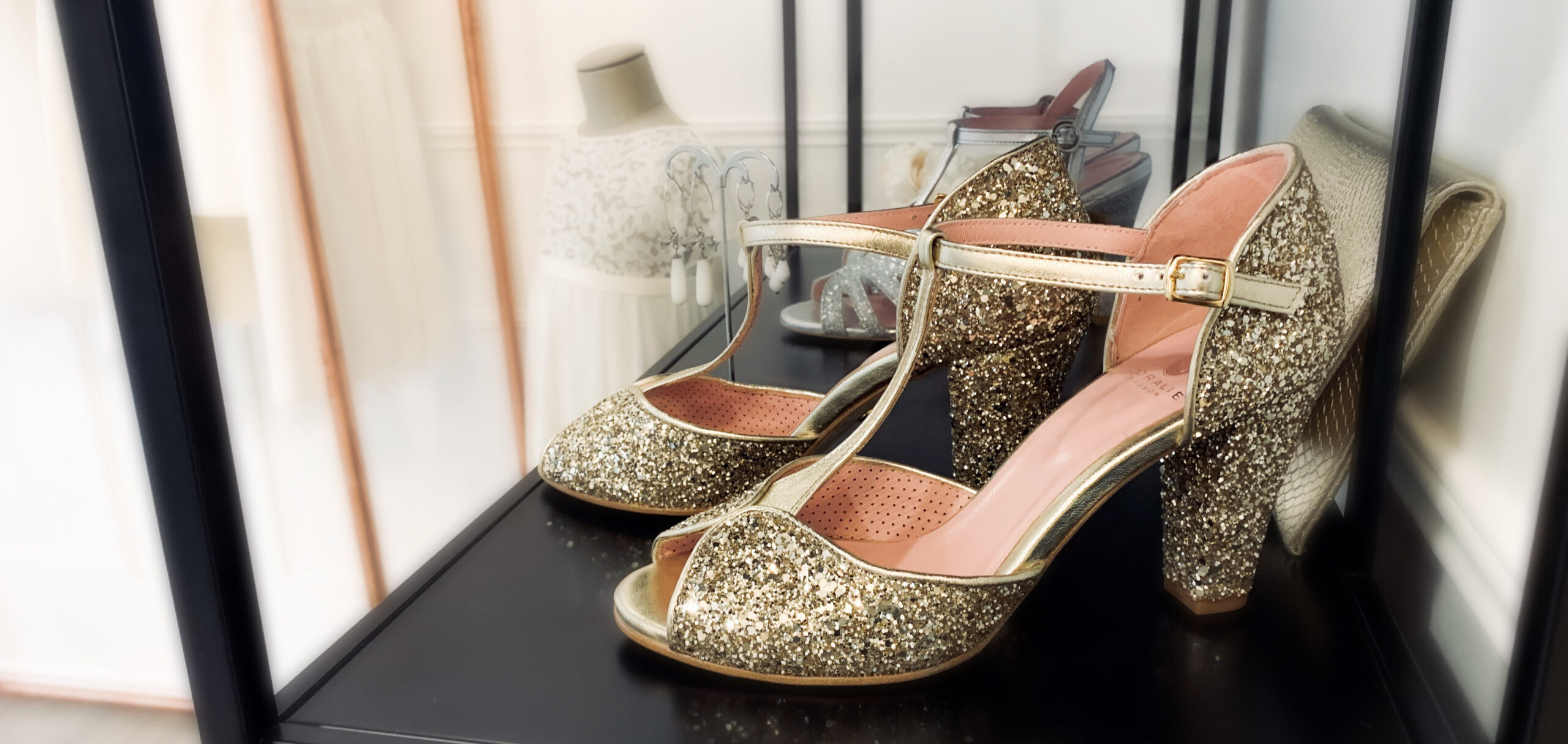 chaussure de mariée Coralie Masson elise Martimort collaboration chaussures glitter 
