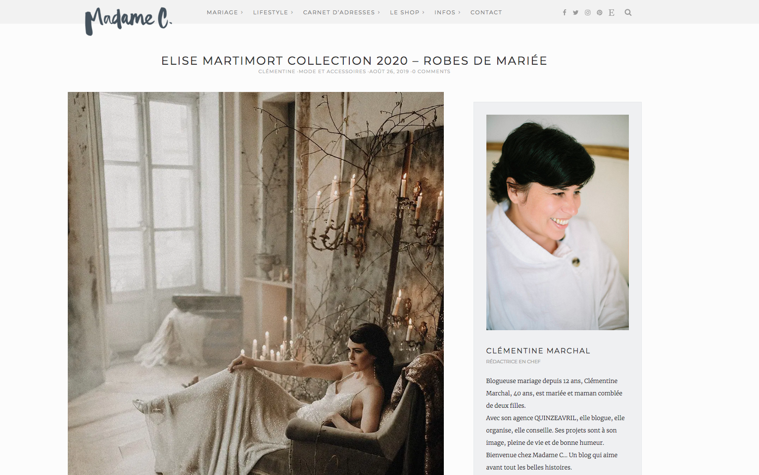Le Blog de Madame C met en avant le shooting de notre collection “Capsule Couture”