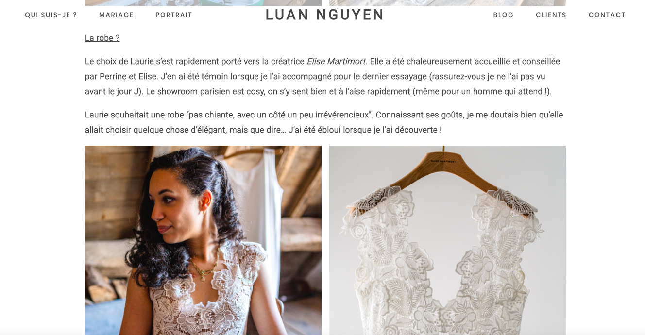 Article robe, blog Luan Nguyen-Elise Martimort