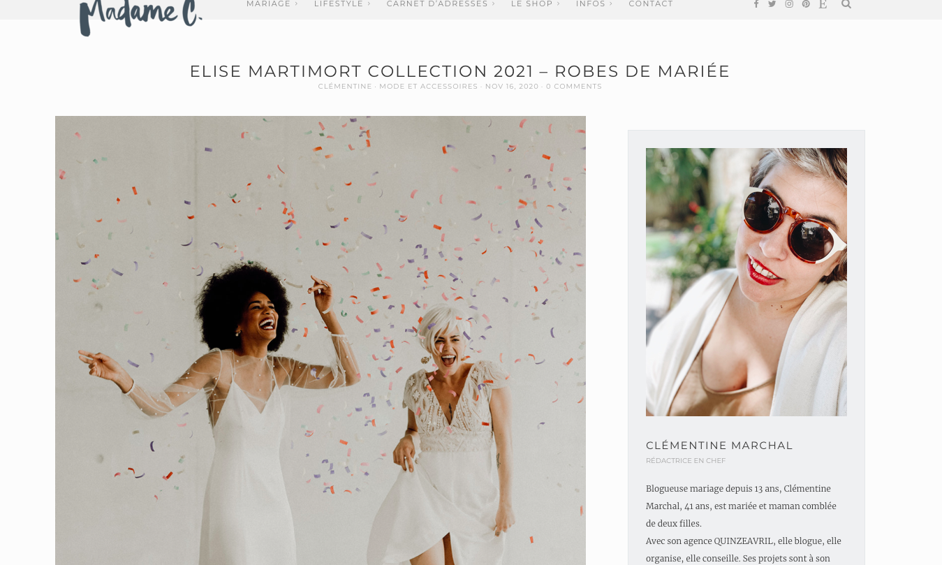 blog de mme c shooting 2021 nouvelle collection robes de mariees elise martimort
