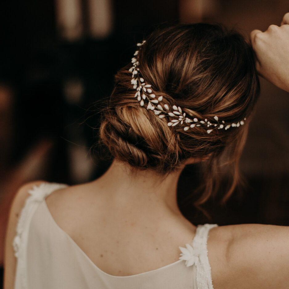 Bijoux cheveux mariage - Couronne Lizeron - Modèle Léo