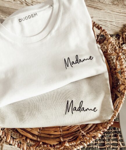 Prêt a porter T-shirt brodé Madame Duodem E-shop Elise Martimort