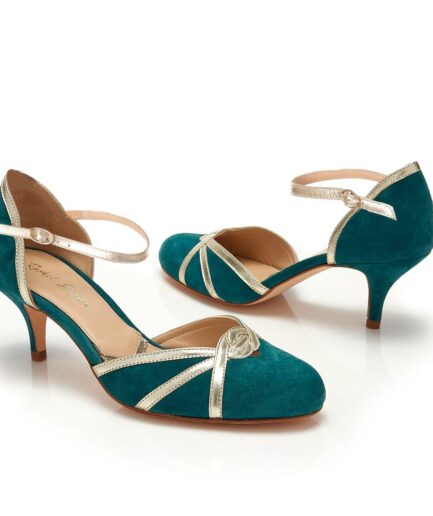 Rachel Simpson France chaussures mariee doree vert chaussures mariage chaussure vintage