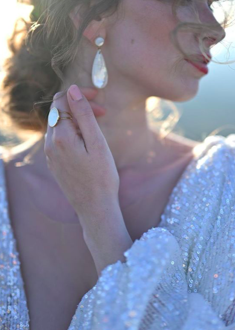 Boucles d'oreilles pendantes mariage Elsa - Bijoux Viadoli