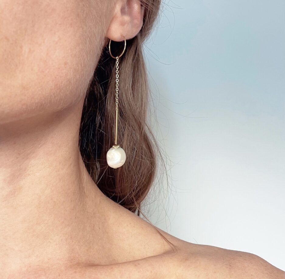 Boucles d'oreilles Viadoli - Longues Chloé perlées
